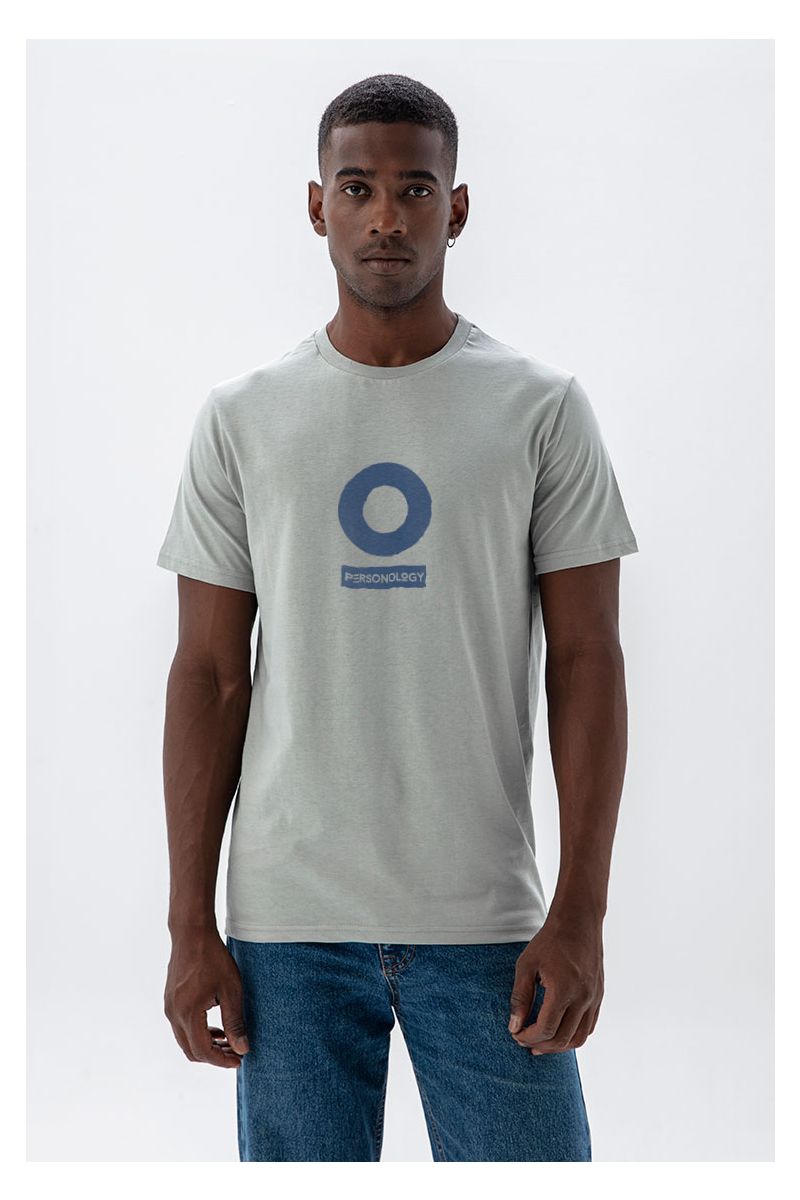 Grey Soft Fabric Personology Design Short Sleeve Tee