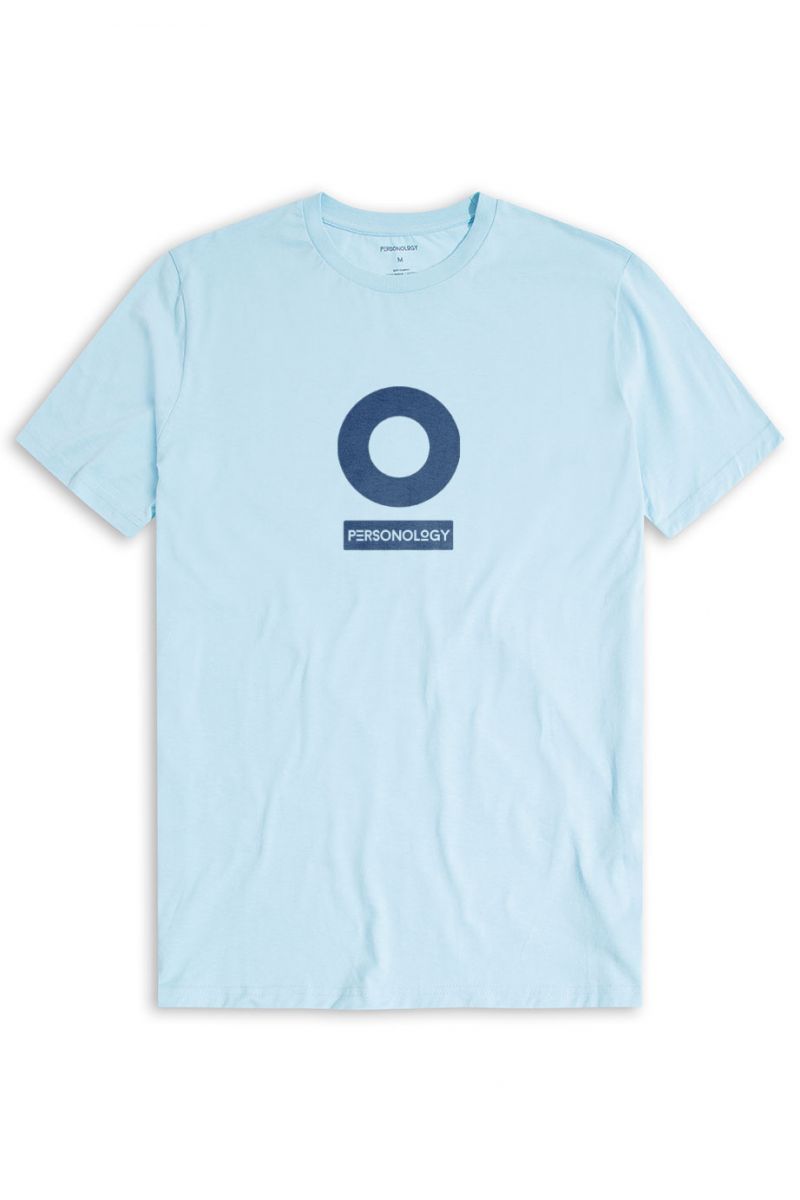 Blue Soft Fabric Personology Design Short Sleeve Tee