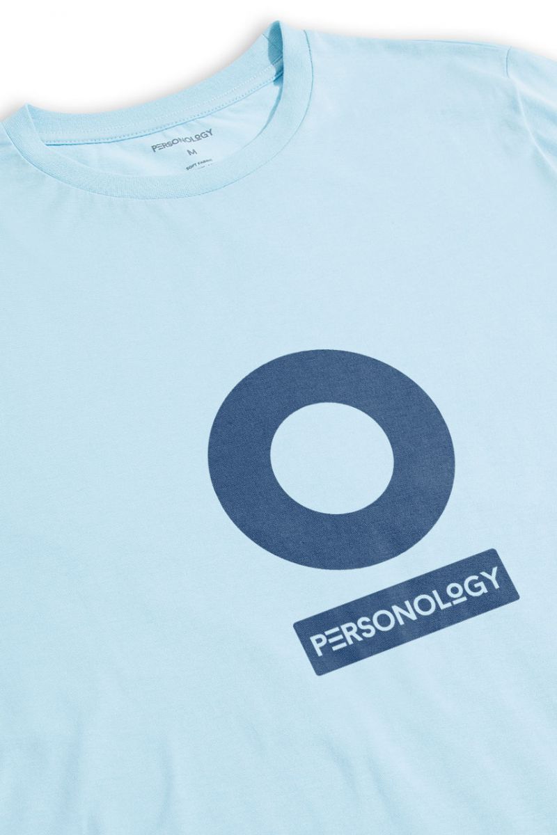 Blue Soft Fabric Personology Design Short Sleeve Tee