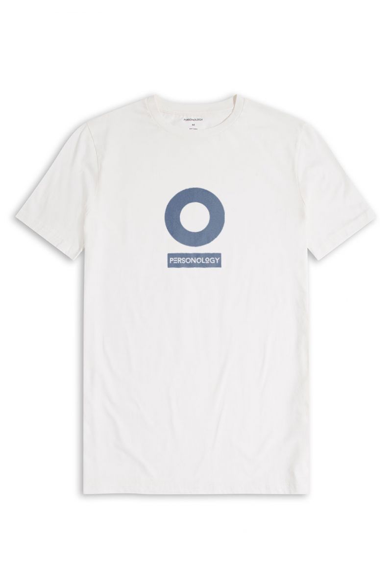Off White Soft Fabric Personology Design Short Sleeve Tee