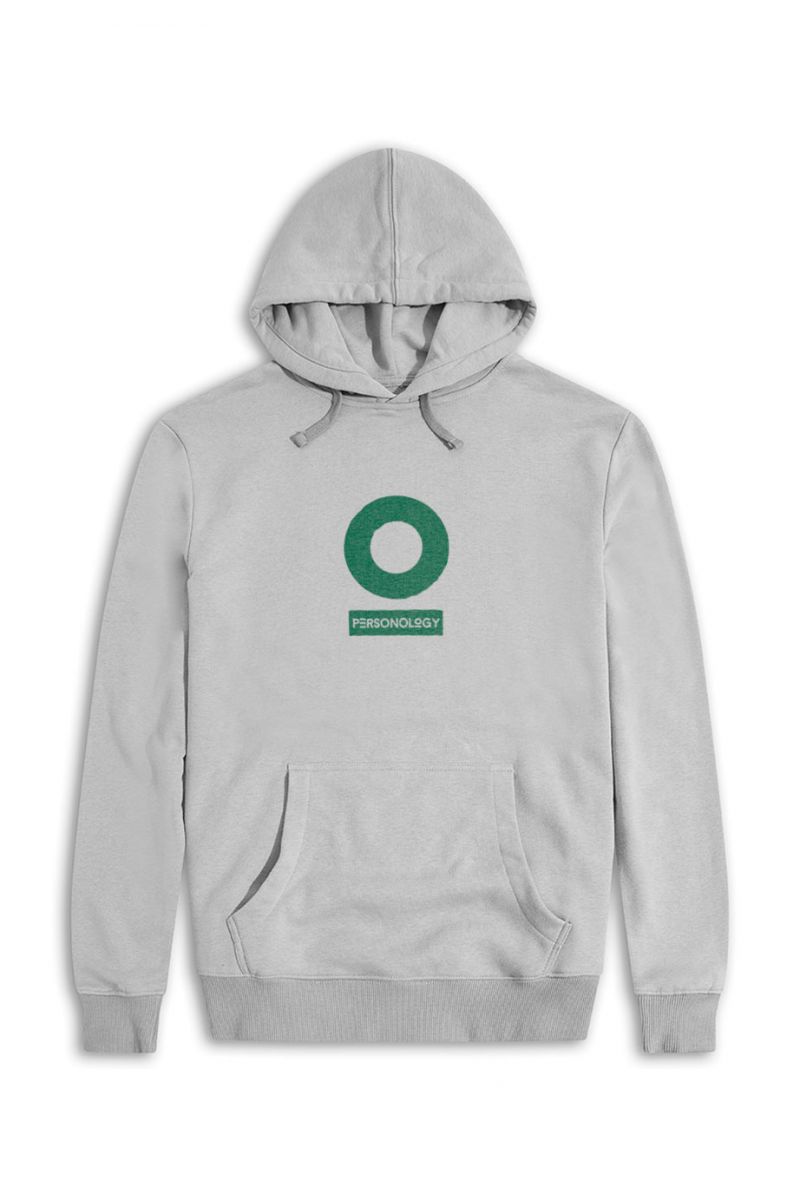 Grey Premium Cotton Personology Design Pullover Hoodie