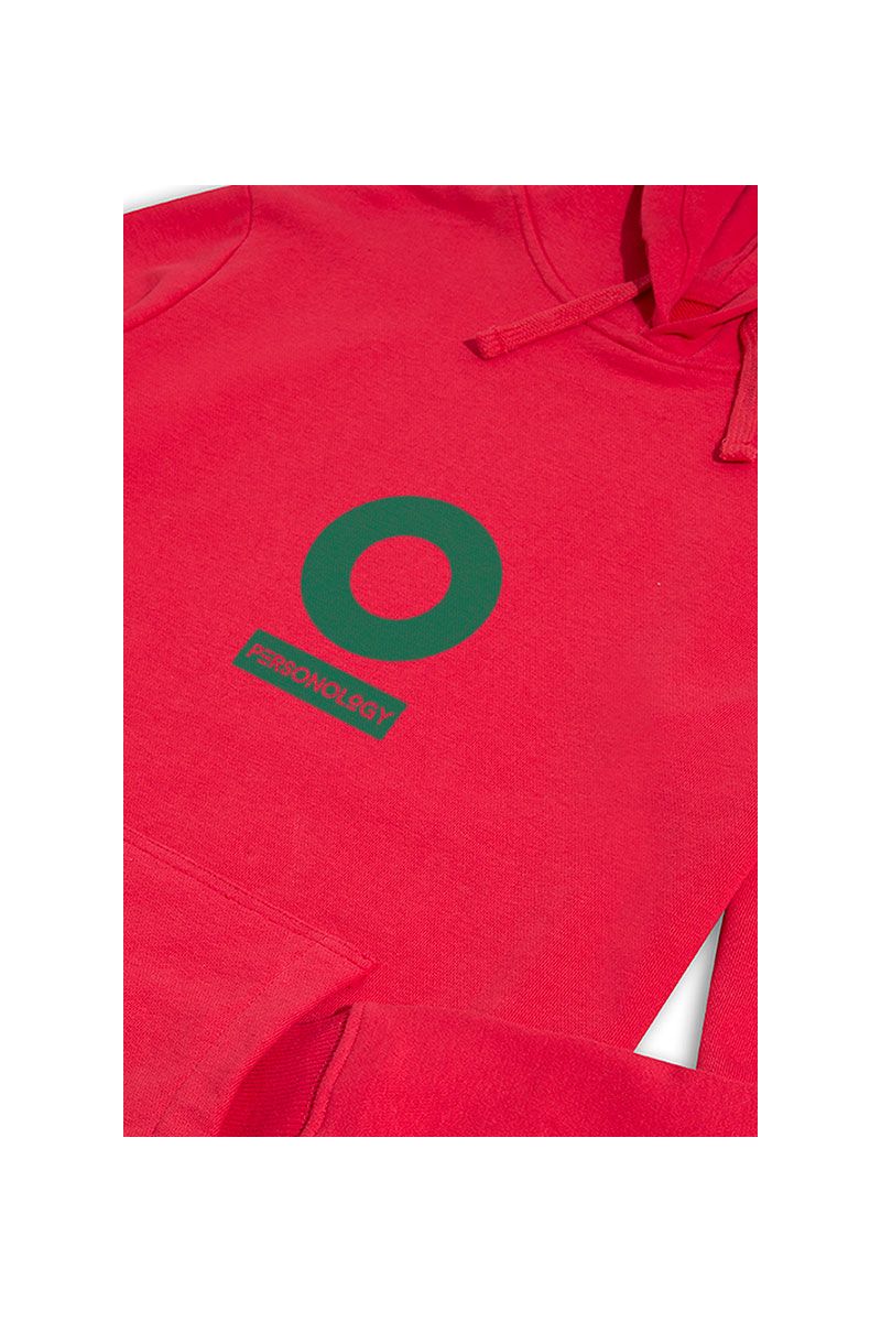 Red Premium Cotton Personology Design Pullover Hoodie