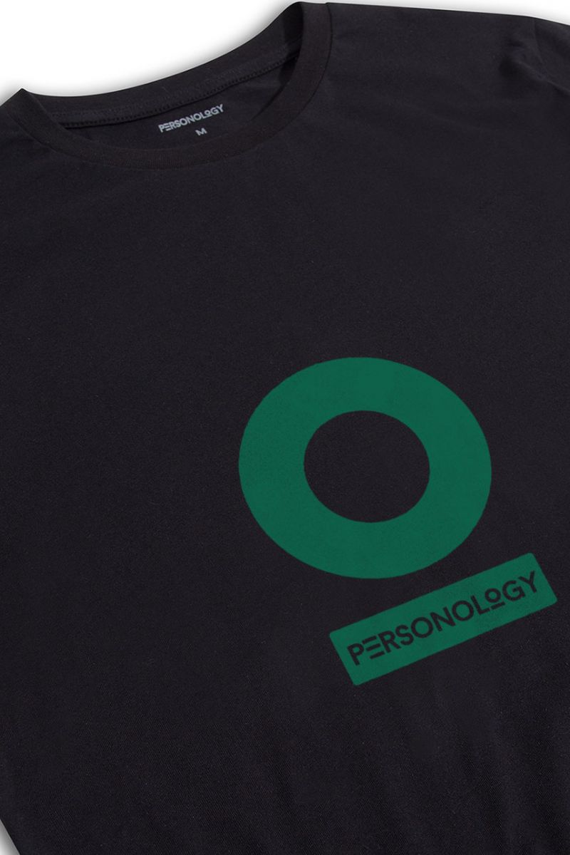 Black Soft Fabric Personology Design Short Sleeve Tee