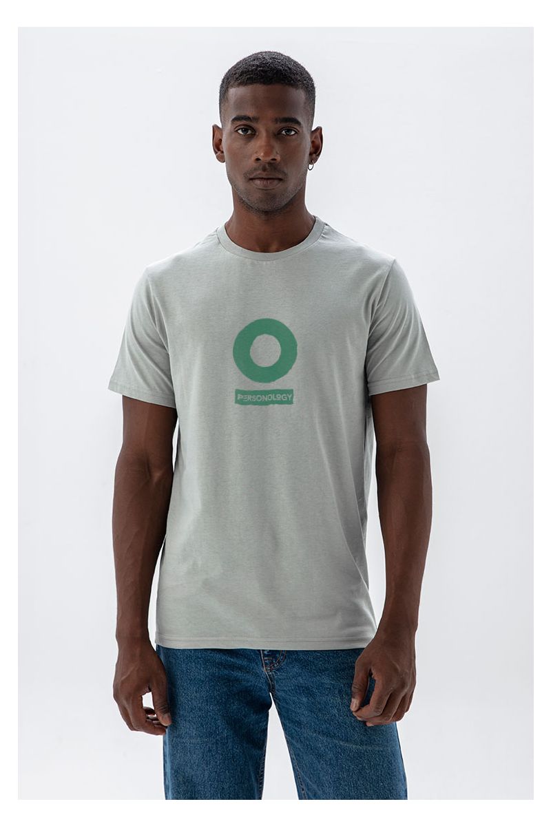 Grey Soft Fabric Personology Design Short Sleeve Tee