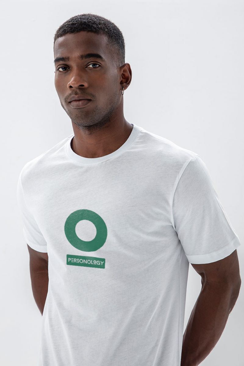 White Soft Fabric Personology Design Short Sleeve Tee