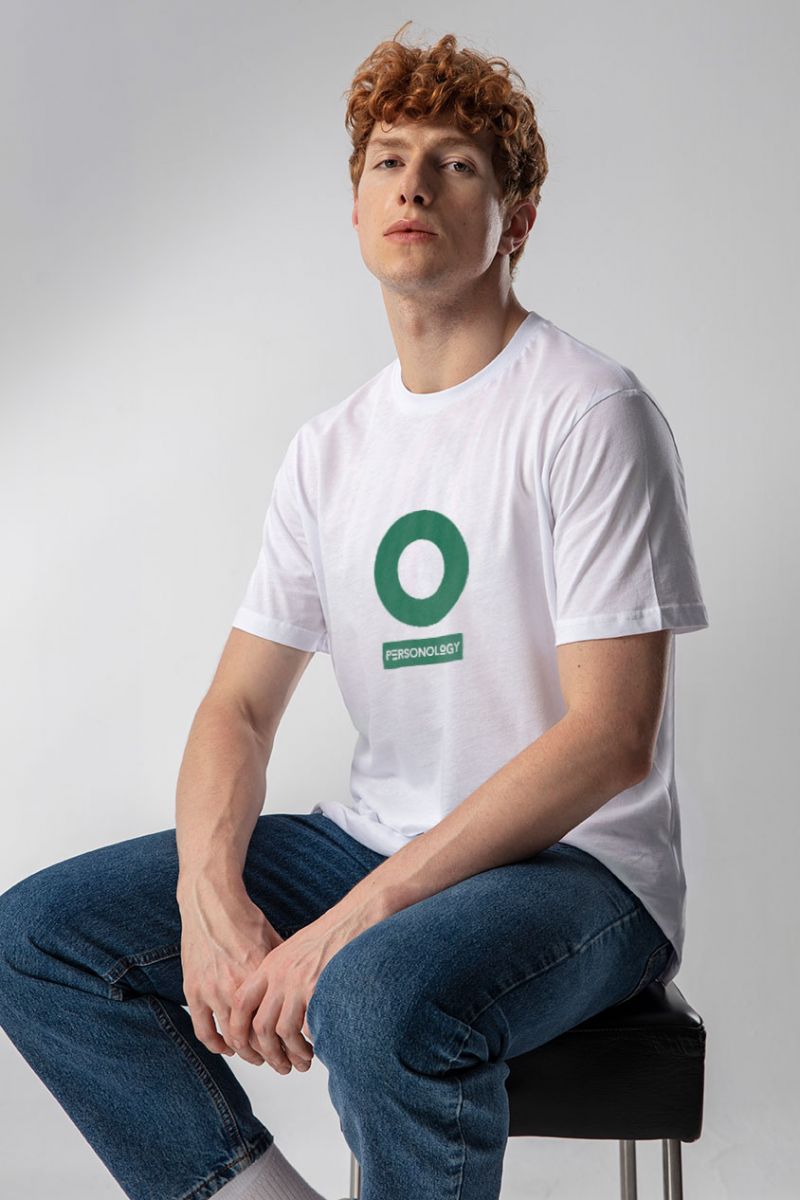 White Soft Fabric Personology Design Short Sleeve Tee