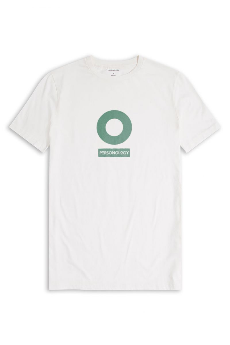 Off White Soft Fabric Personology Design Short Sleeve Tee