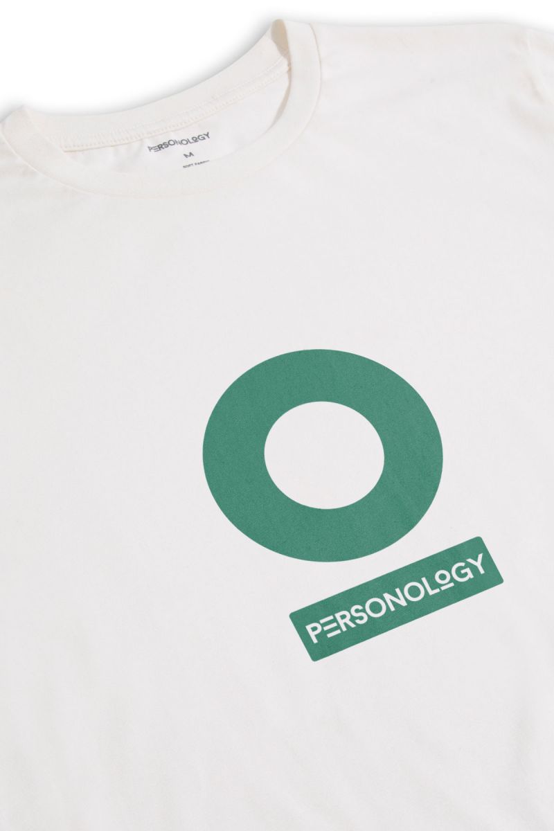 Off White Soft Fabric Personology Design Short Sleeve Tee