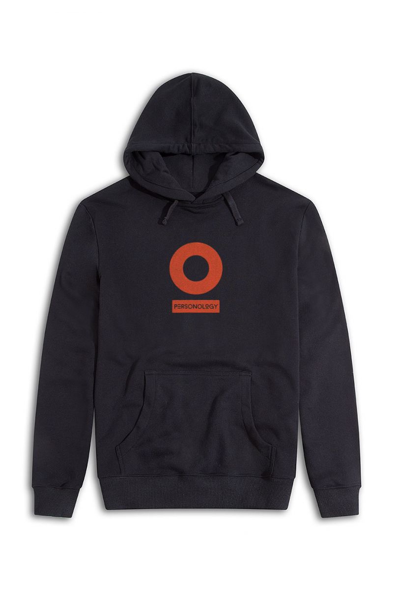 Black Premium Cotton Personology Design Pullover Hoodie