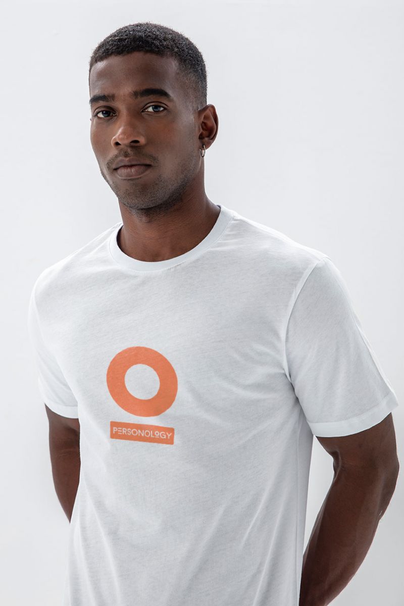 White Soft Fabric Personology Design Short Sleeve Tee