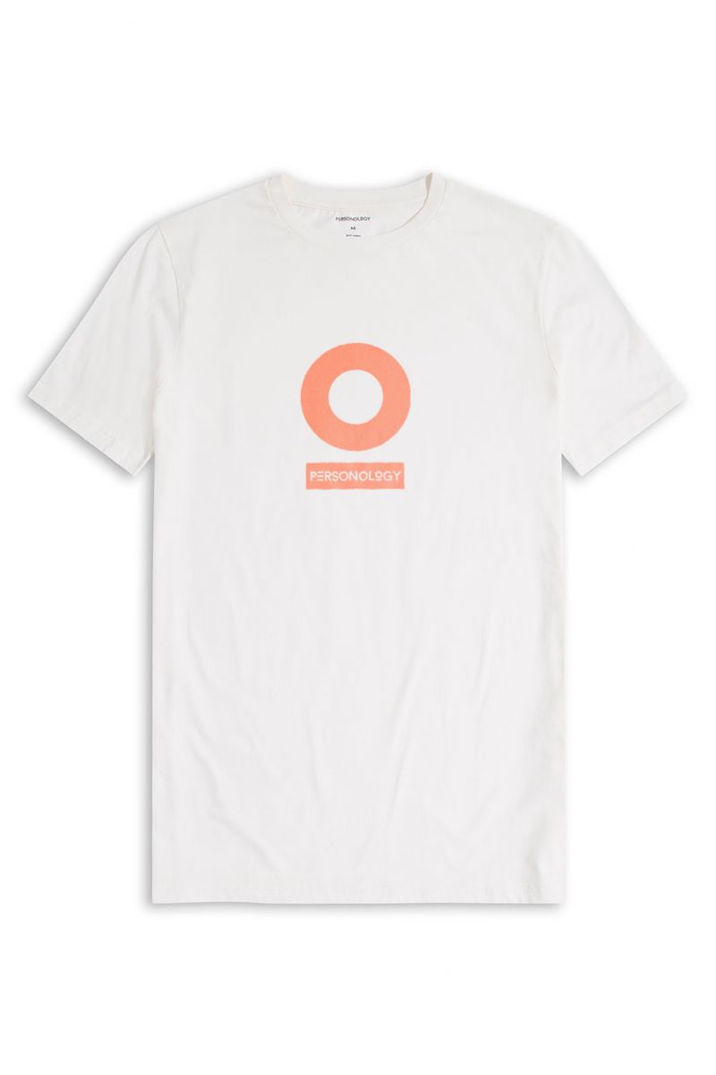Off White Soft Fabric Personology Design Short Sleeve Tee