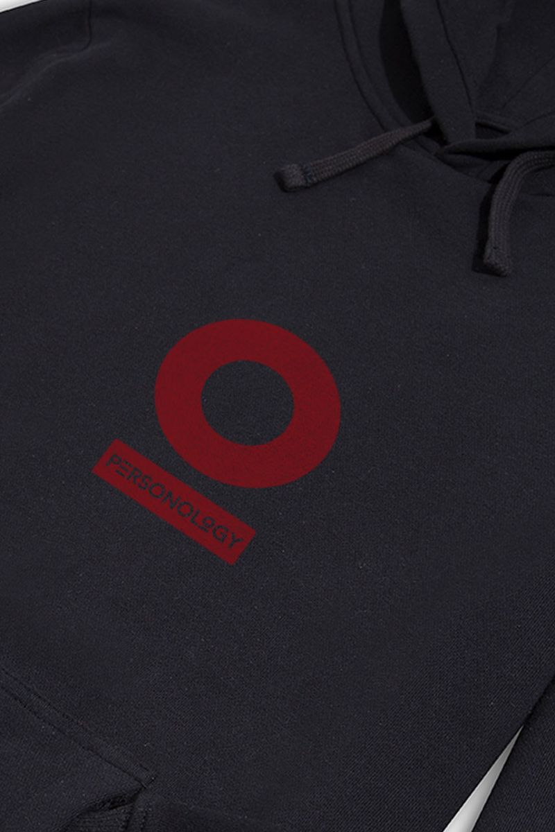 Black Premium Cotton Personology Design Pullover Hoodie