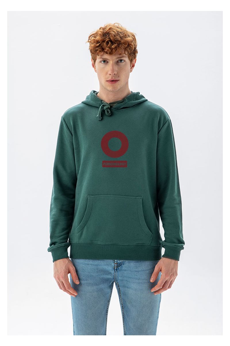 Green Premium Cotton Personology Design Pullover Hoodie