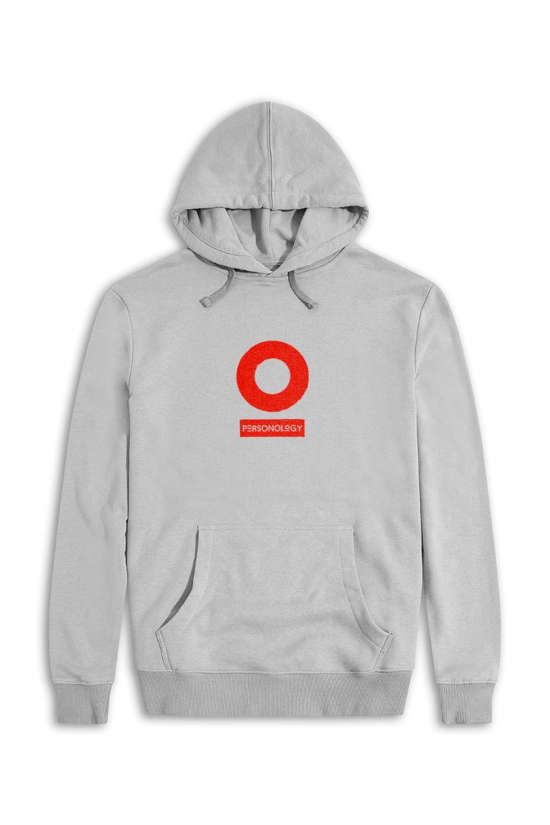 Grey Premium Cotton Personology Design Pullover Hoodie
