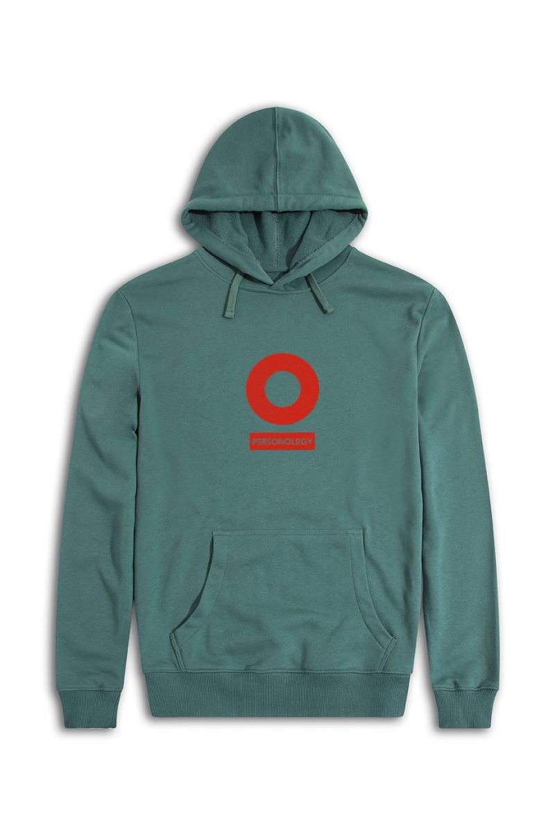 Green Premium Cotton Personology Design Pullover Hoodie
