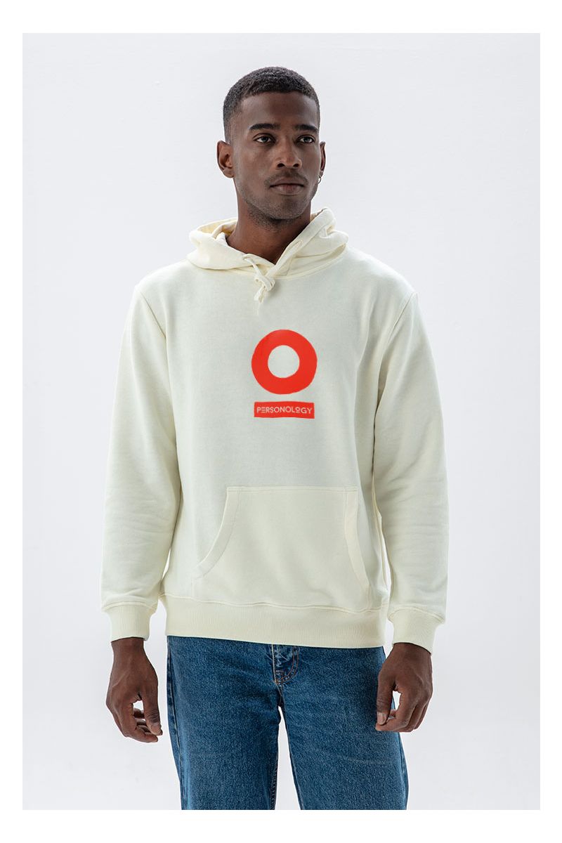 Ecru Premium Cotton Personology Design Pullover Hoodie