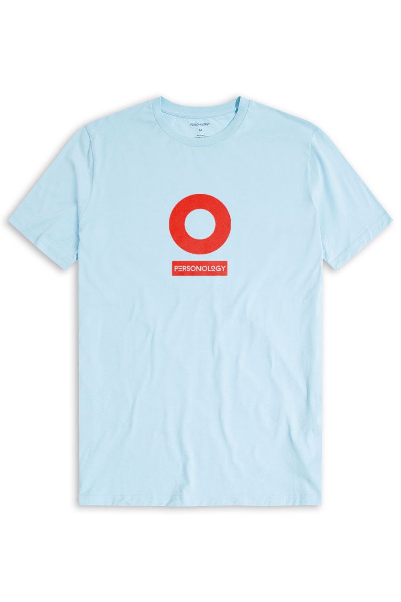 Blue Soft Fabric Personology Design Short Sleeve Tee