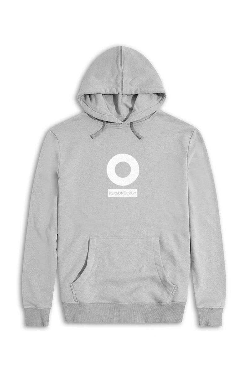 Grey Premium Cotton Personology Design Pullover Hoodie