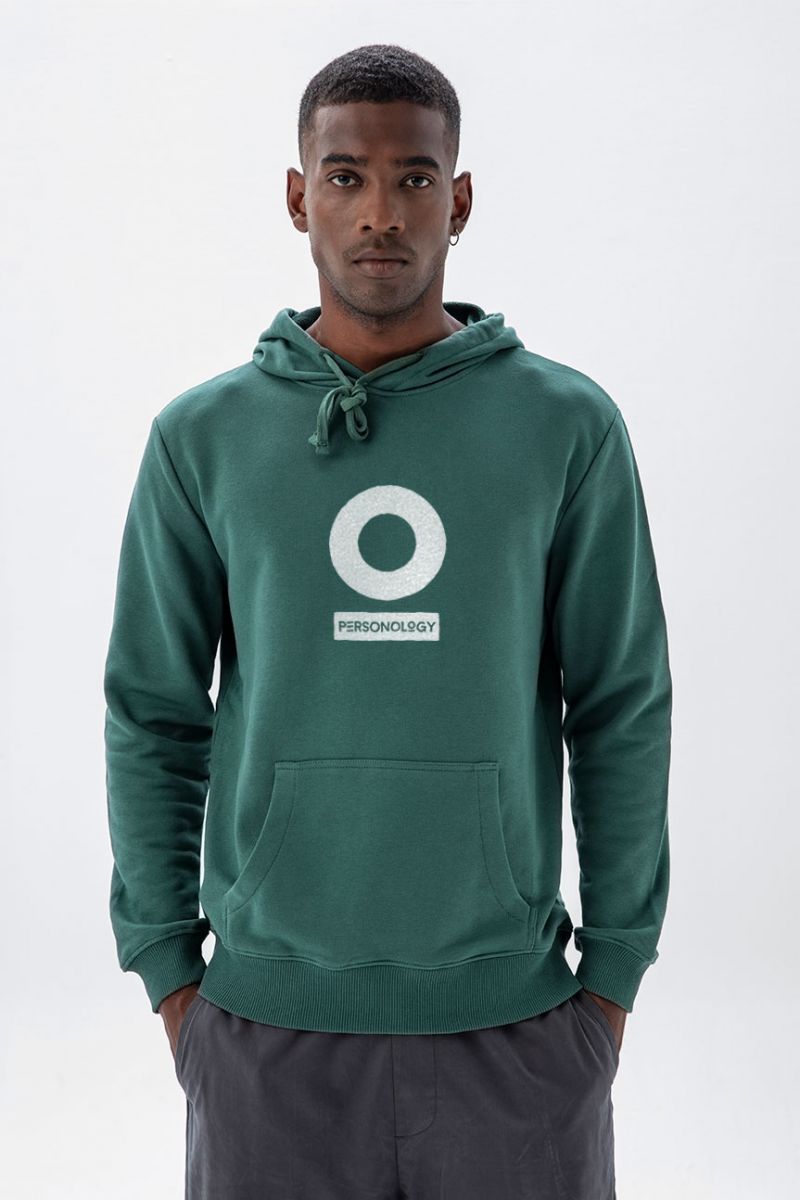 Green Premium Cotton Personology Design Pullover Hoodie