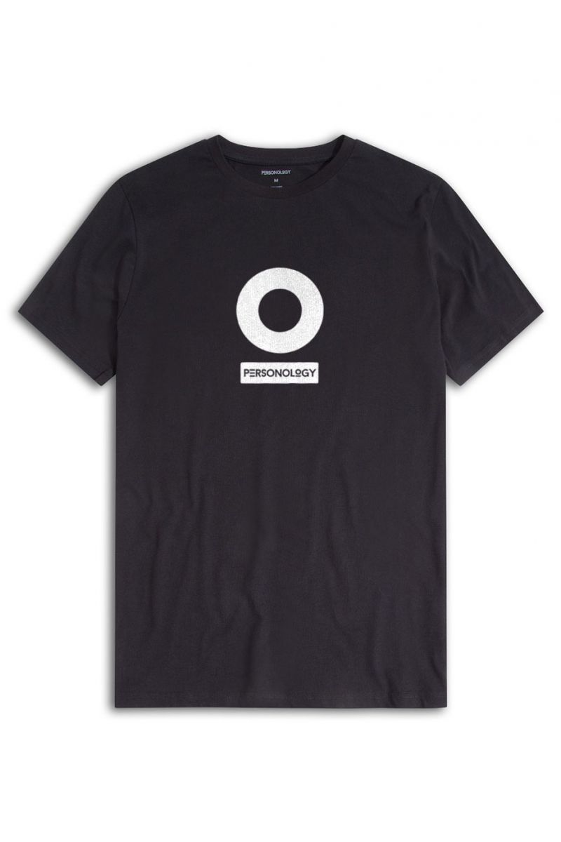 Black Soft Fabric Personology Design Short Sleeve Tee