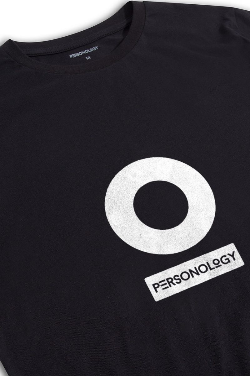 Black Soft Fabric Personology Design Short Sleeve Tee