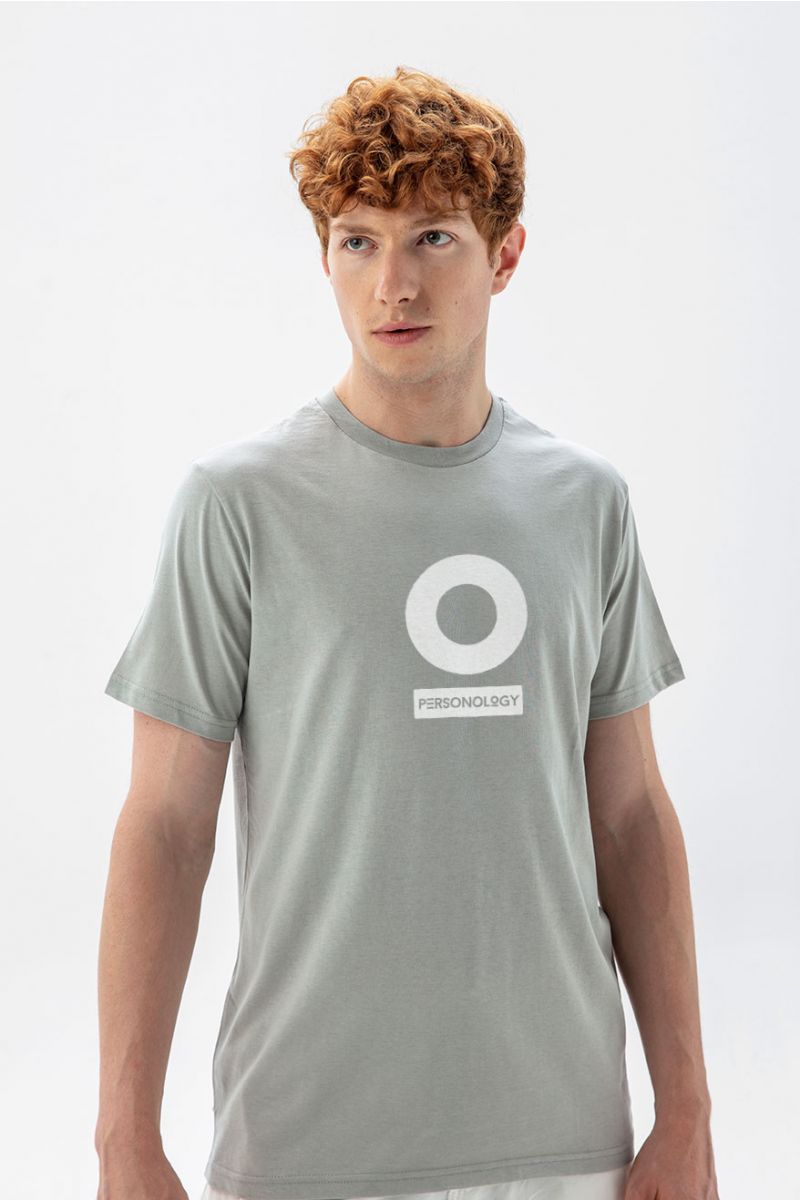 Grey Soft Fabric Personology Design Short Sleeve Tee