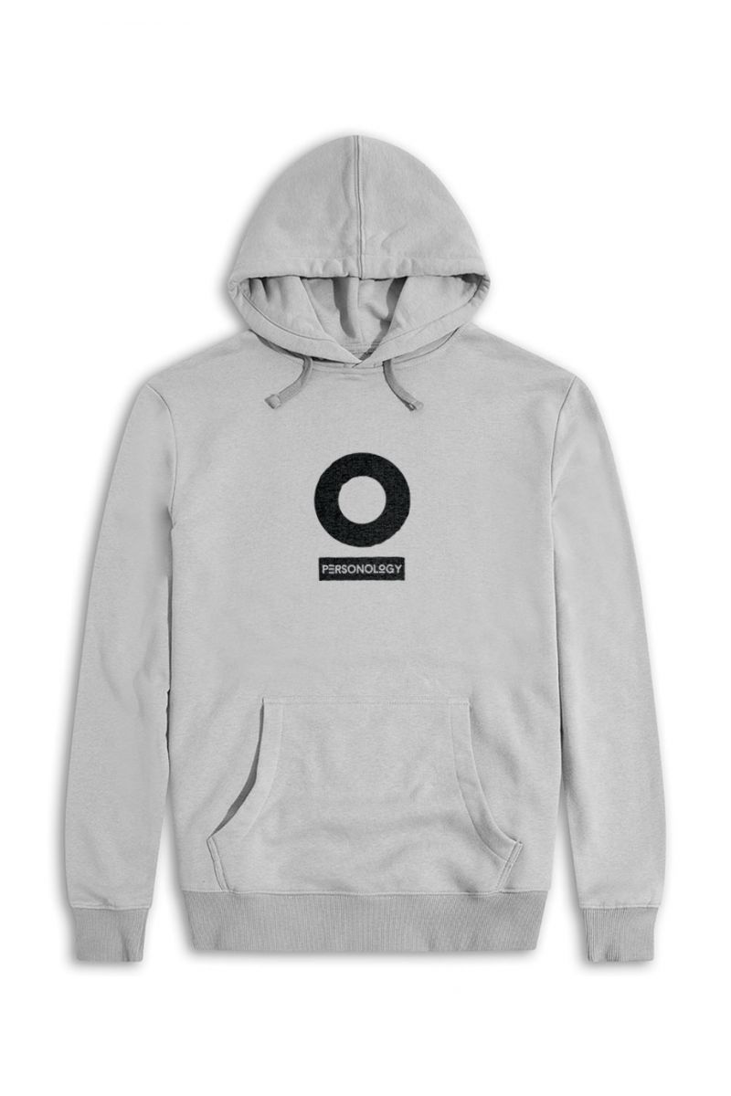 Grey Premium Cotton Personology Design Pullover Hoodie