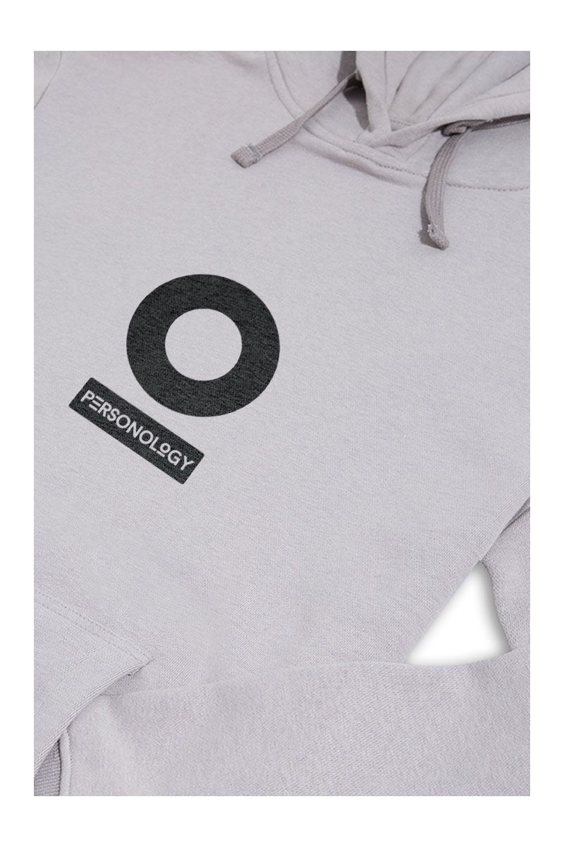 Grey Premium Cotton Personology Design Pullover Hoodie