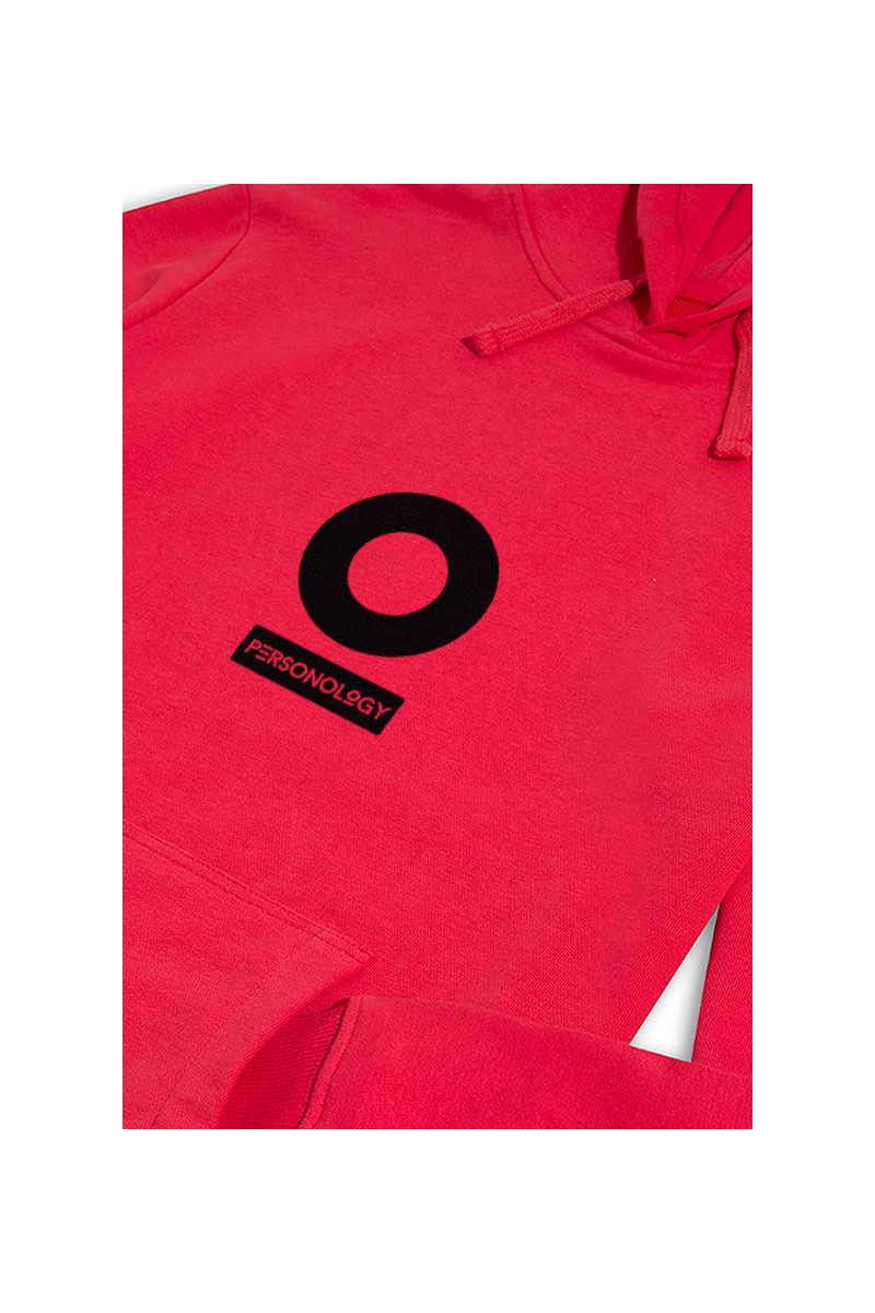 Red Premium Cotton Personology Design Pullover Hoodie
