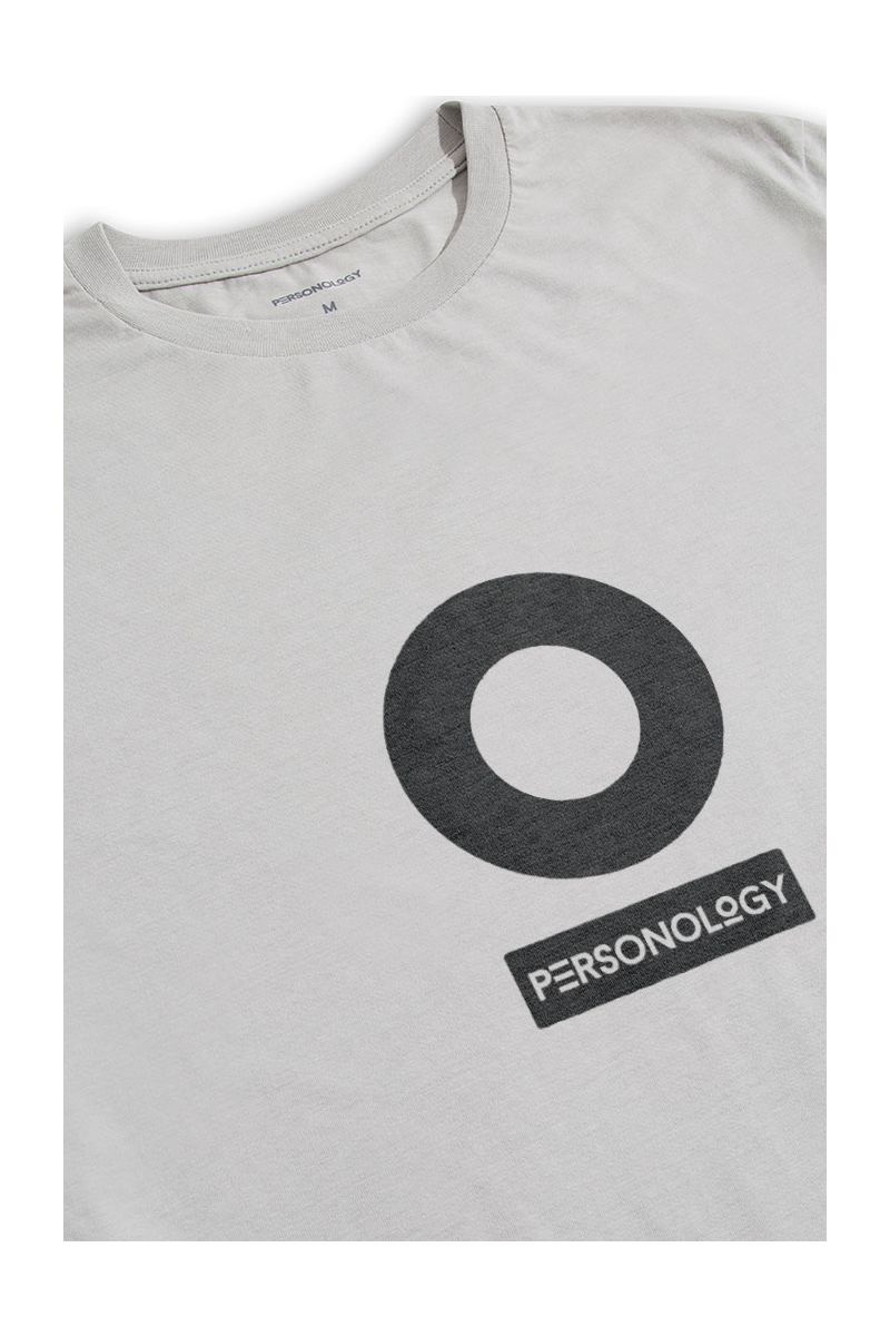 Grey Soft Fabric Personology Design Short Sleeve Tee