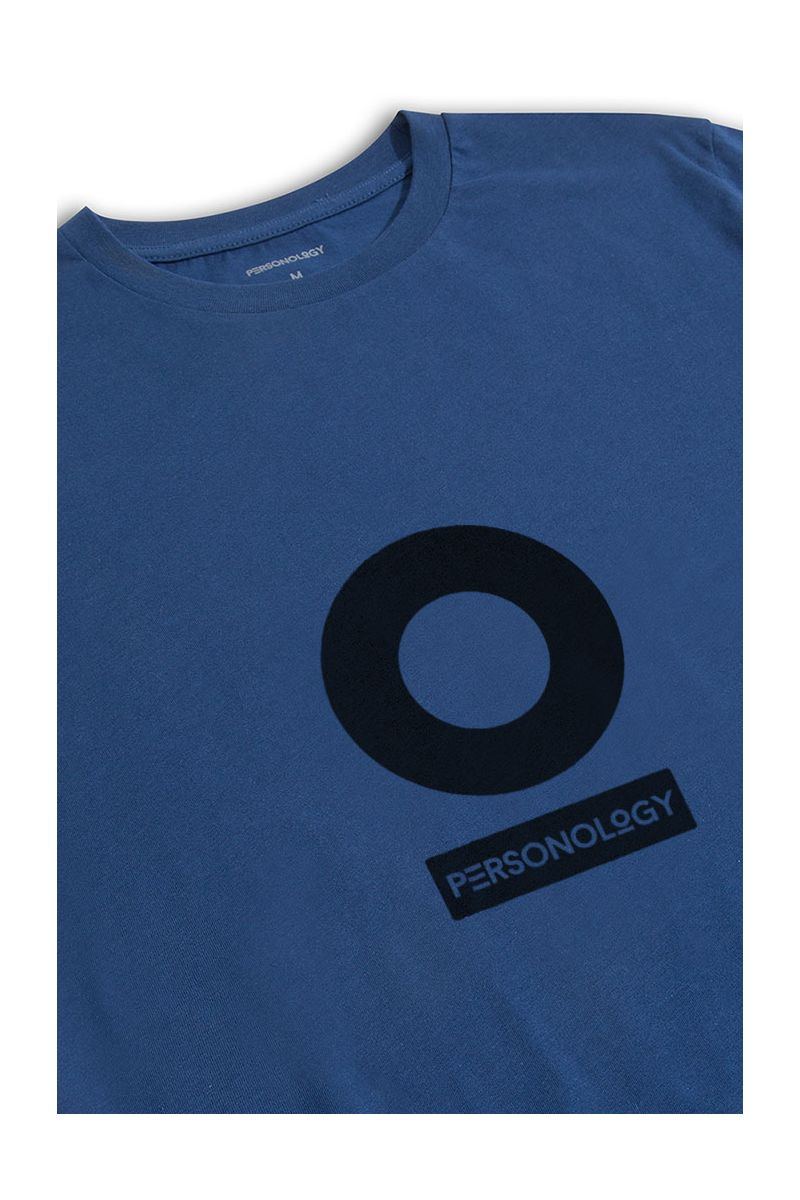 Navy Soft Fabric Personology Design Short Sleeve Tee