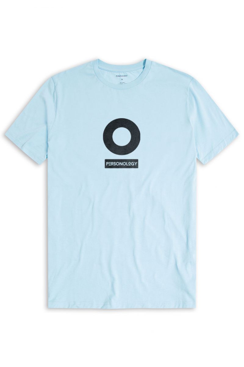 Blue Soft Fabric Personology Design Short Sleeve Tee