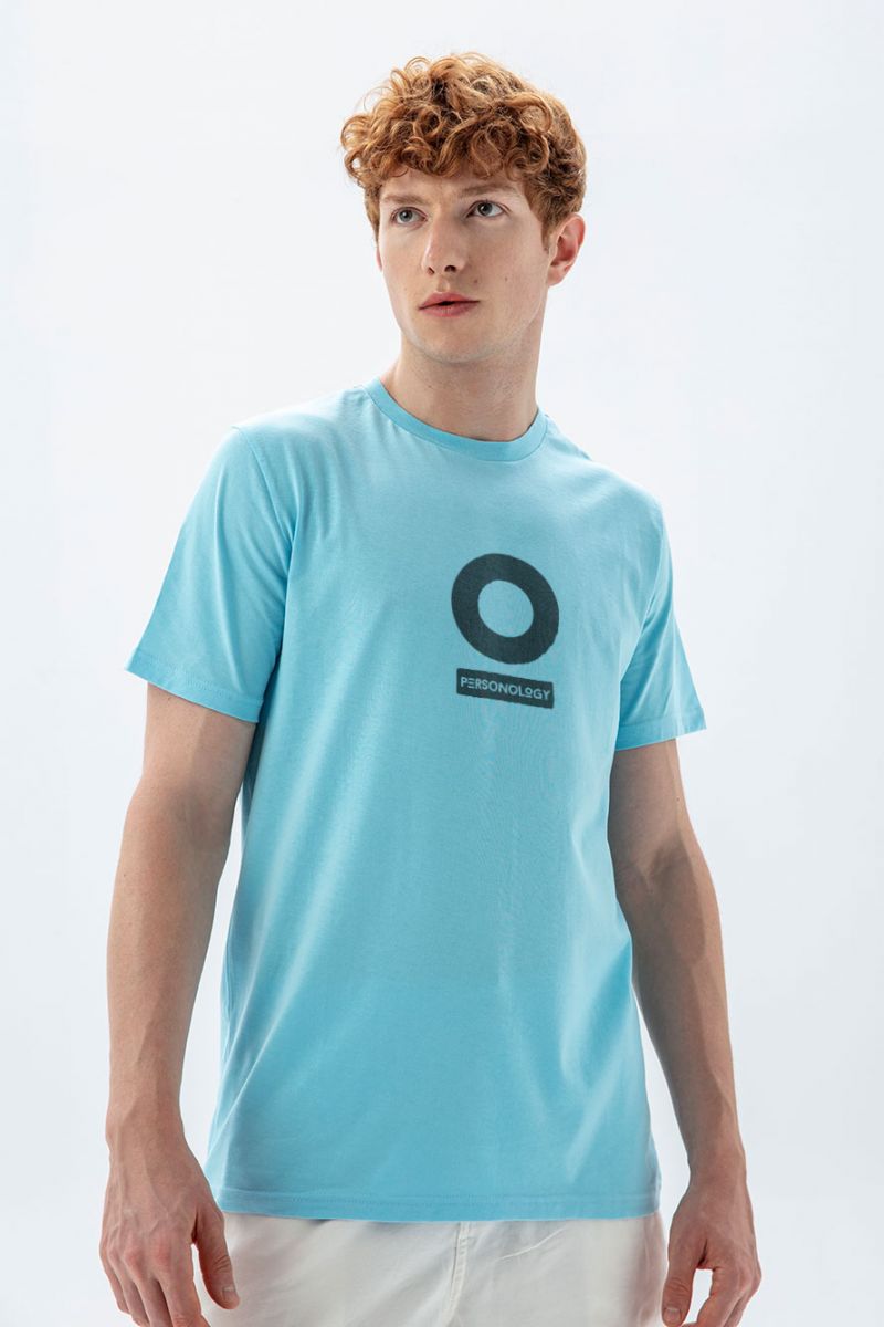 Blue Soft Fabric Personology Design Short Sleeve Tee