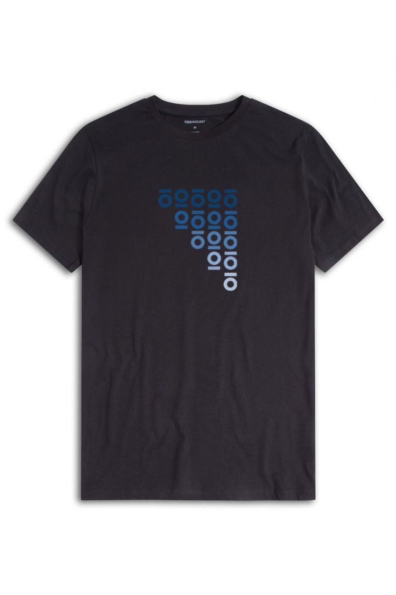Black Soft Fabric Personology Design Short Sleeve Tee