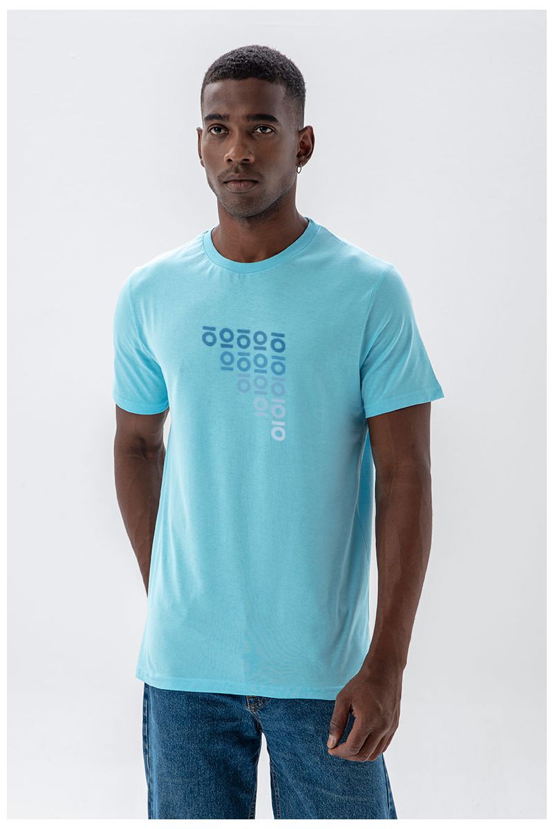 Blue Soft Fabric Personology Design Short Sleeve Tee