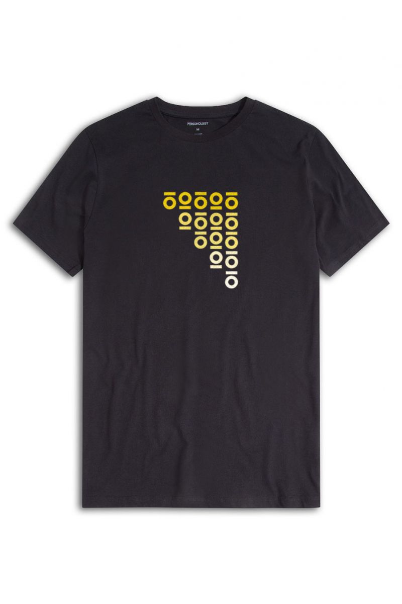 Black Soft Fabric Personology Design Short Sleeve Tee