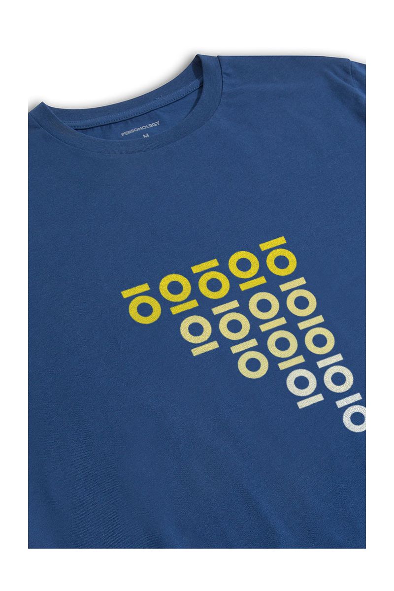 Navy Soft Fabric Personology Design Short Sleeve Tee