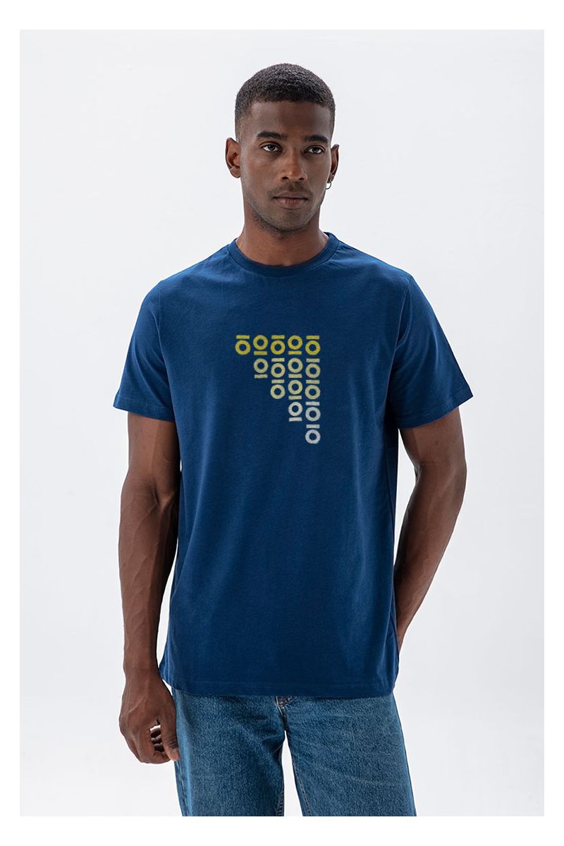 Navy Soft Fabric Personology Design Short Sleeve Tee