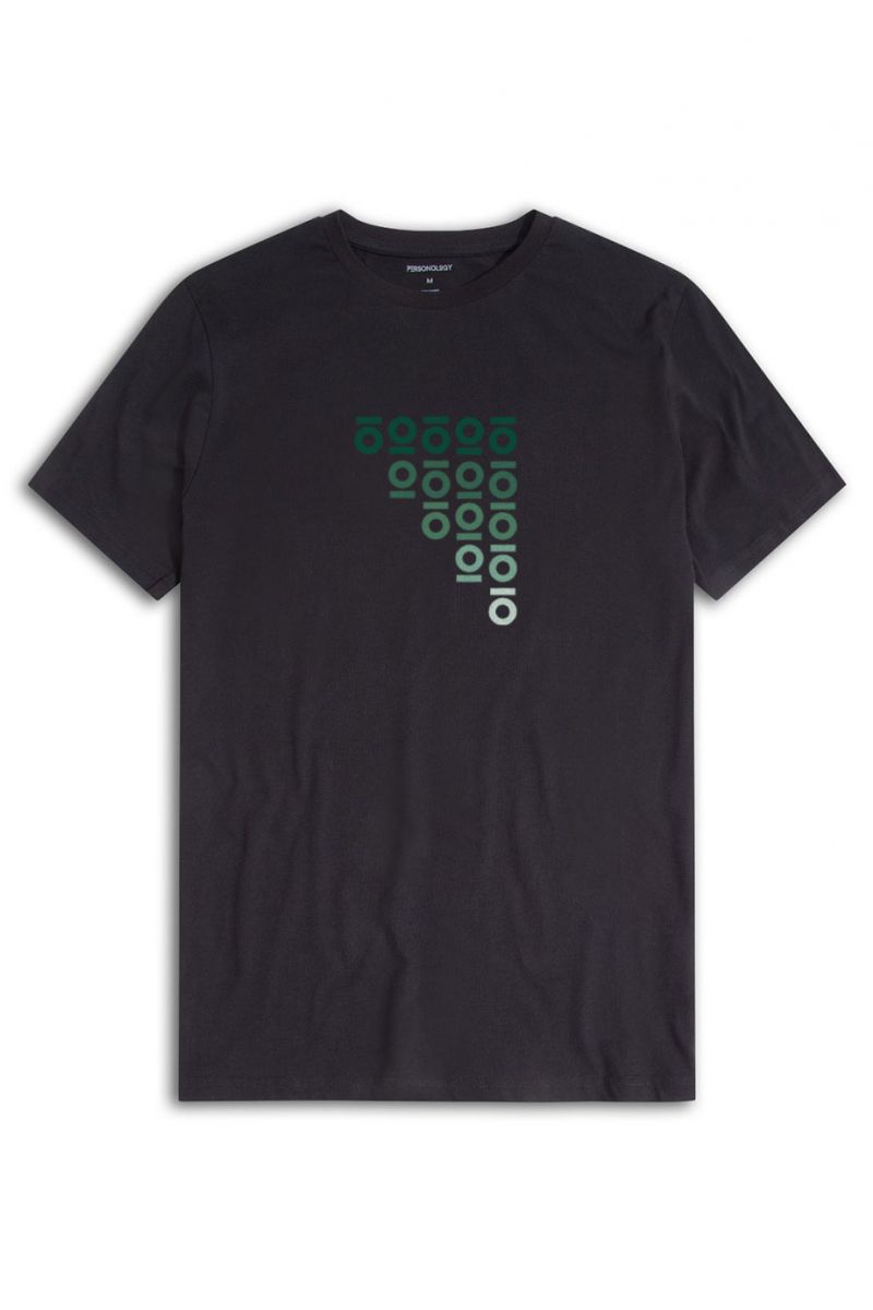 Black Soft Fabric Personology Design Short Sleeve Tee
