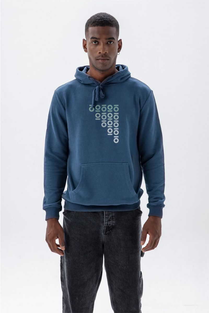 Navy Premium Cotton Personology Design Pullover Hoodie
