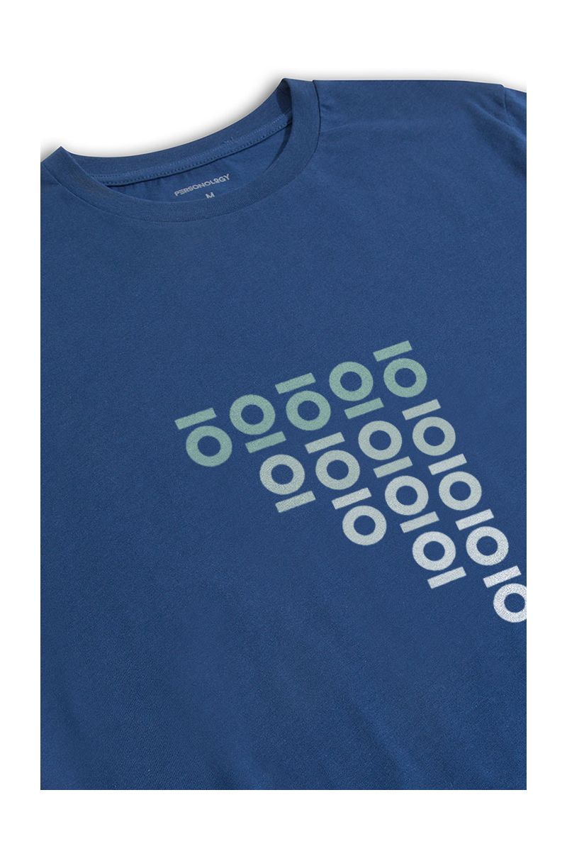 Navy Soft Fabric Personology Design Short Sleeve Tee