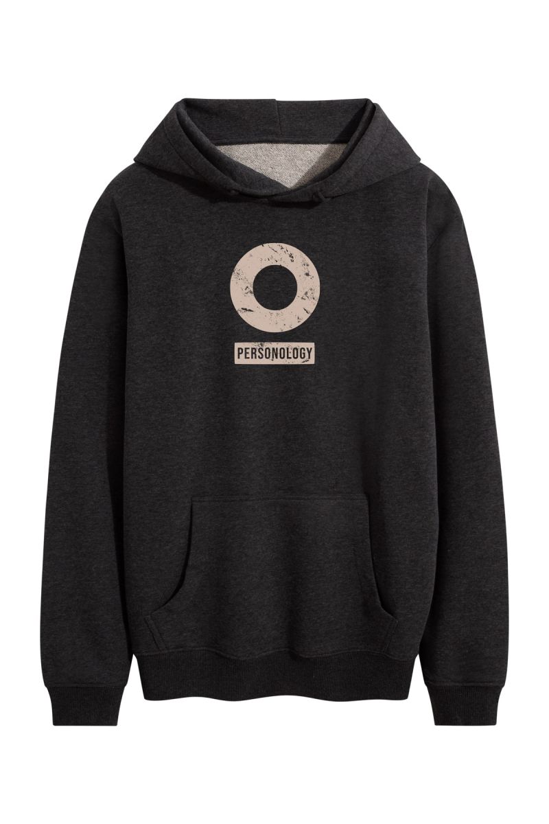 Dark Grey Premium Cotton Personology Design Pullover Hoodie