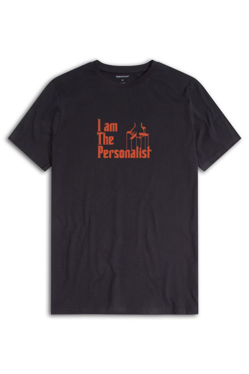 Black Soft Fabric I am Personalist Design Short Sleeve Tee