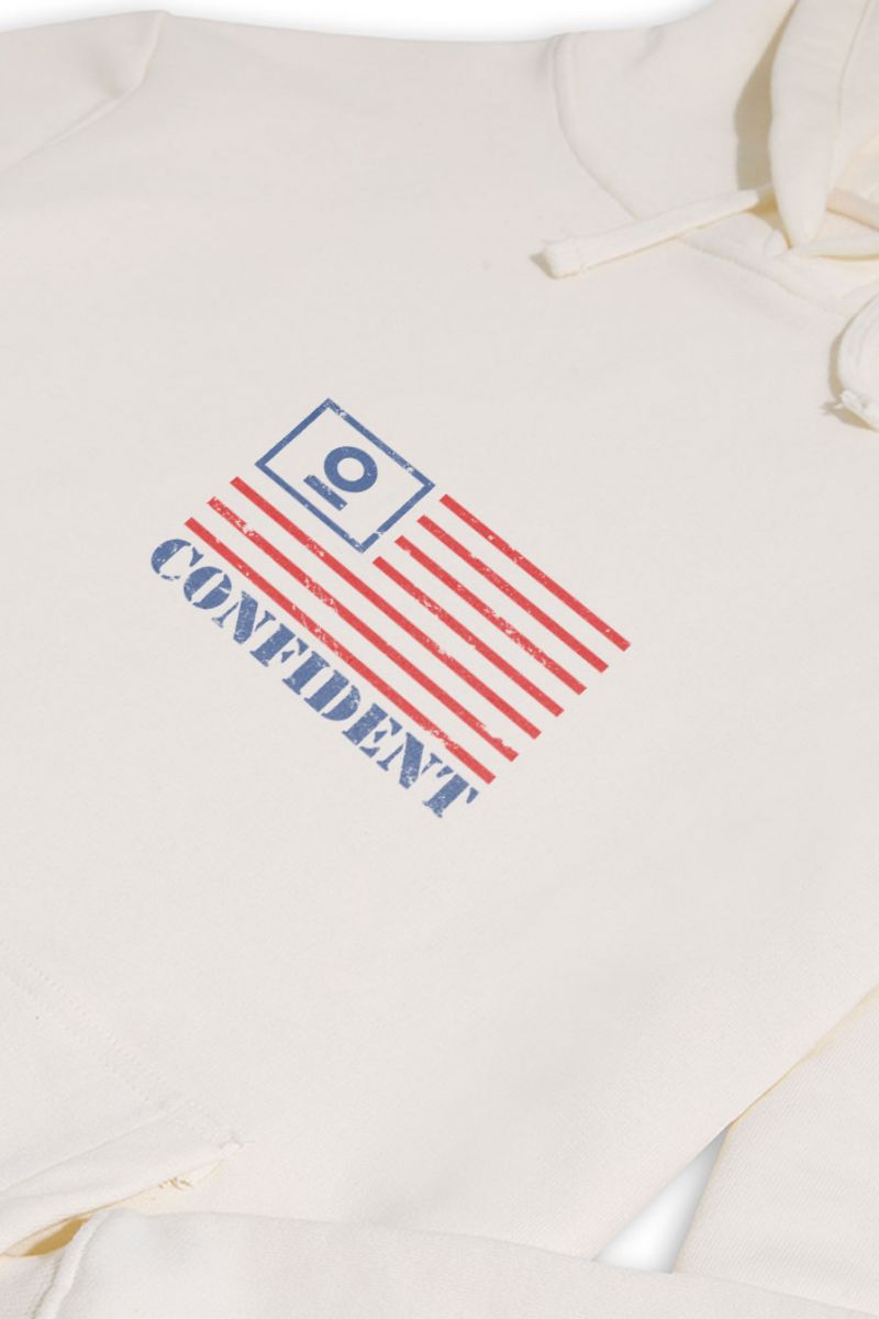 Ecru Premium Cotton Confident Design Pullover Hoodie