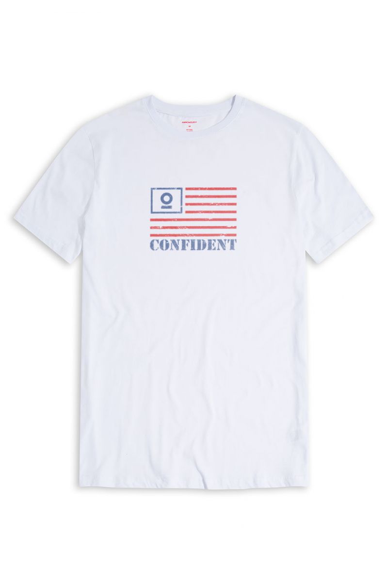 White Soft Fabric Confident Design Short Sleeve Tee