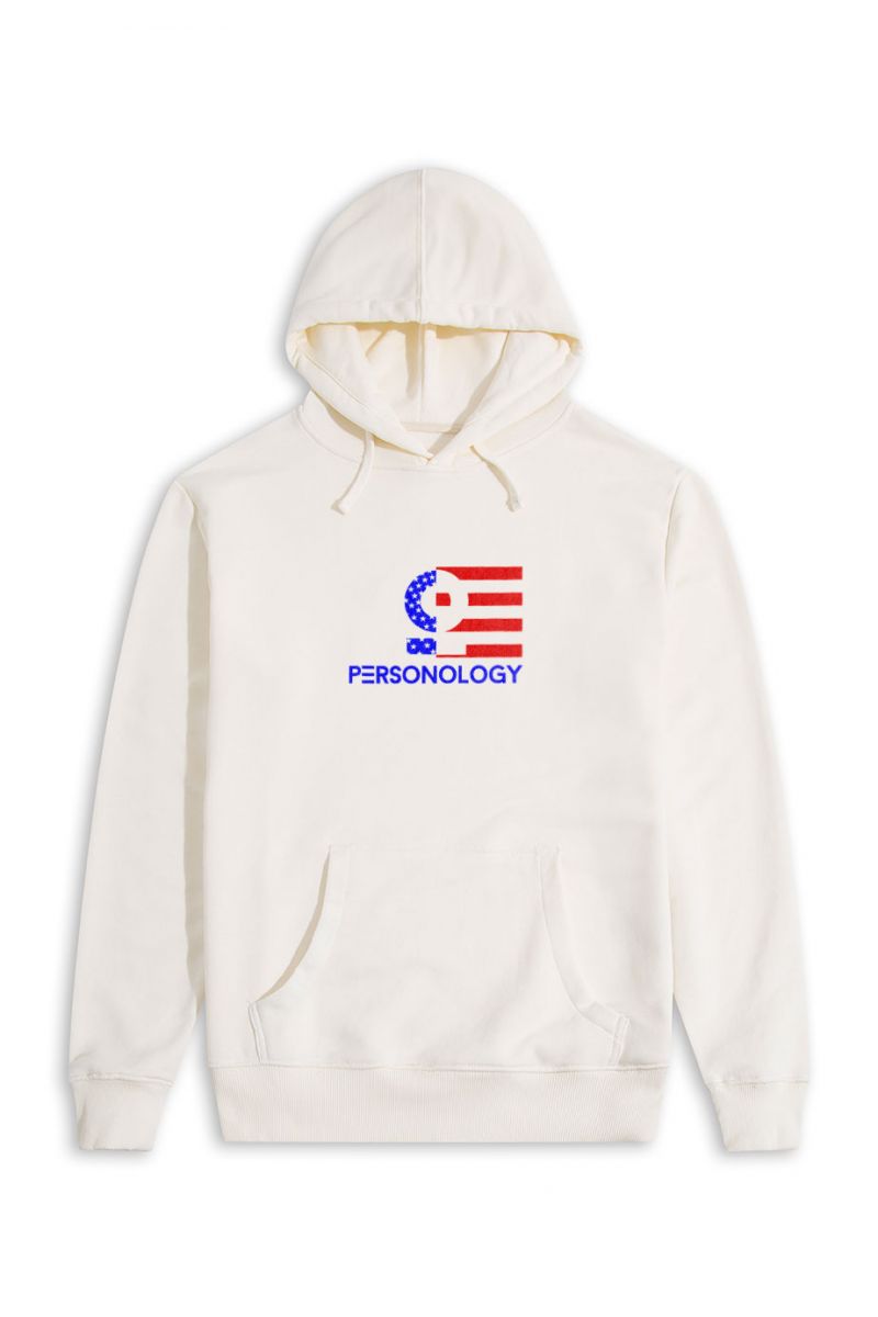 Ecru Premium Cotton American Design Pullover Hoodie