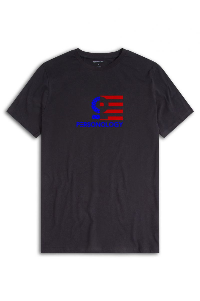 Black Soft Fabric American Design Short Sleeve Tee