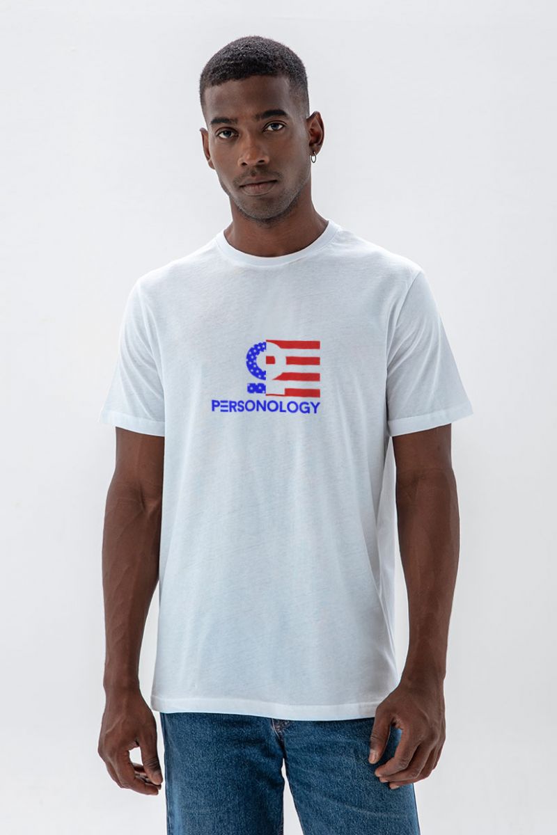 White Soft Fabric American Design Short Sleeve Tee