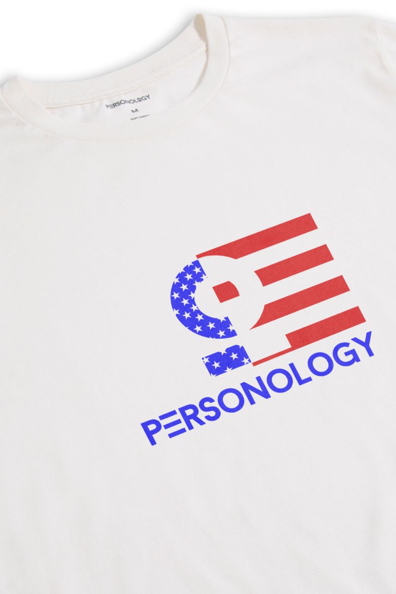 Off White Soft Fabric American Design Short Sleeve Tee