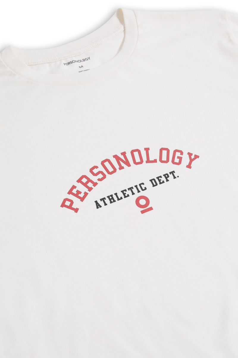 Off White Soft Fabric Personology Design Short Sleeve Tee